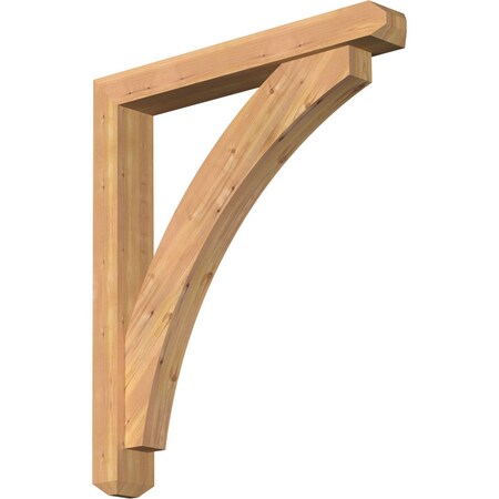 Ekena Millwork Thorton Craftsman Smooth Bracket w/ Offset Brace, Western Red Cedar, 5 1/2"W x 38"D x 44"H BKT0604X38X44THR04SWR